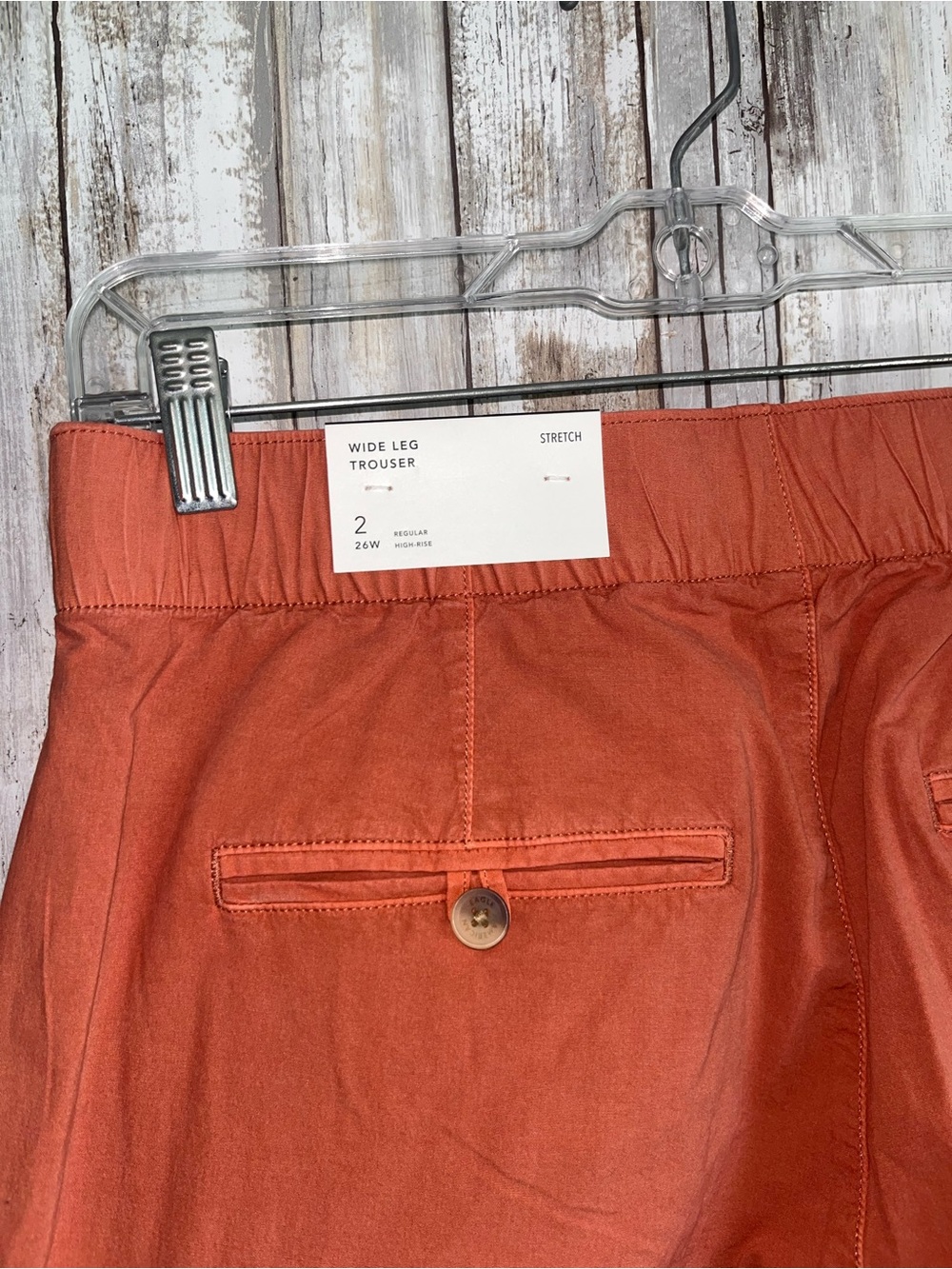 American Eagle Poplin Pull On Wide Leg Pants Lyocell Blend Rust Size 2 NWT - Picture 5 of 5